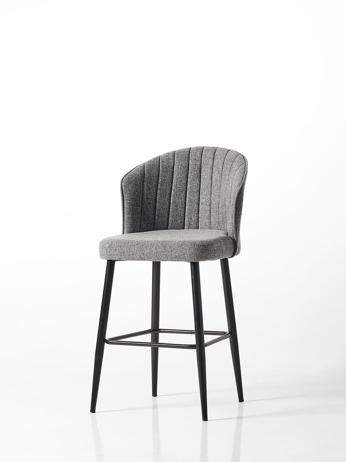 Conjunto de bancos de bar – 52 cm largura x 97 cm altura x 42 cm profundidade – Cinza e Preto