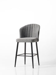 Conjunto de bancos de bar – 52 cm largura x 97 cm altura x 42 cm profundidade – Cinza e Preto