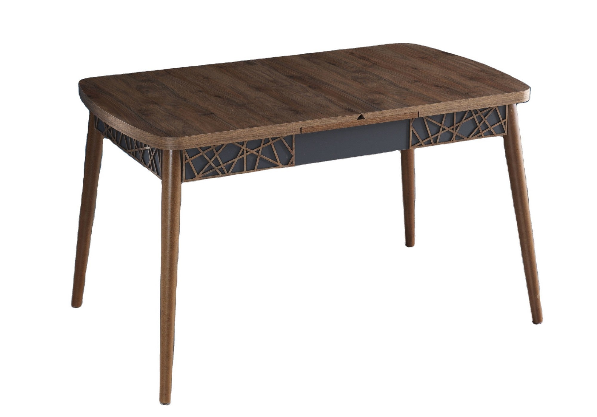 Mesa de Jantar Extensível – 131.5 cm a 170 cm – Noz – Painéis de partículas revestidos a melamina