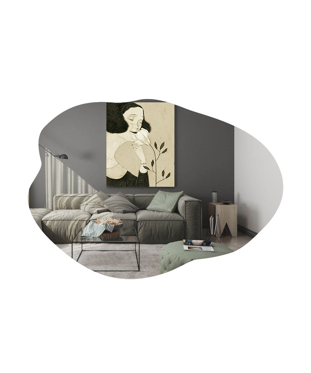 Espelho de cômoda elegante preto, 60 x 85 cm | 100% MDF, Flotal-E ecológico | Design de parede, perfeito para quartos e closets modernos