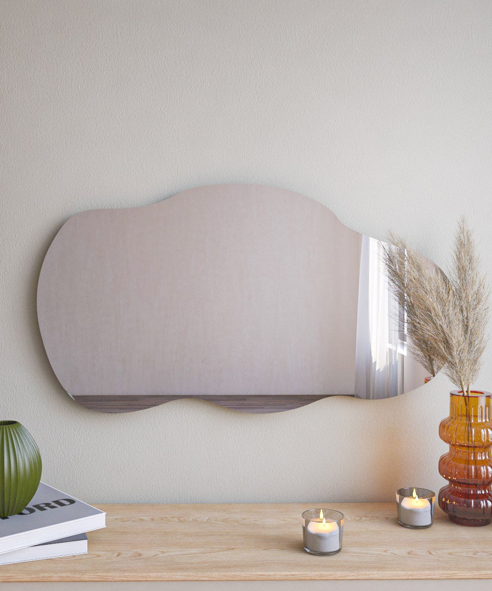 Espelho de cômoda elegante preto, 40 x 72 cm | 100% MDF, Flotal-E ecológico | Design de parede, perfeito para quartos e closets modernos