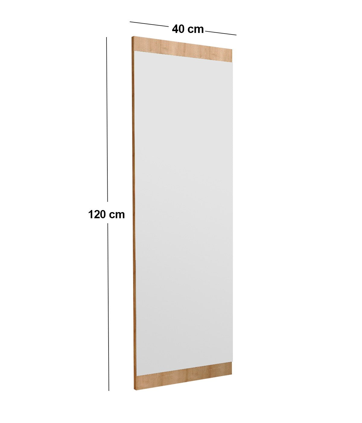 Espelho de Parede Elegante, 40 x 120 cm, 100% MDF, Design Ecológico Flotal-E, Cor Natural | Perfeito para Decoração de Casa e Espaços Modernos