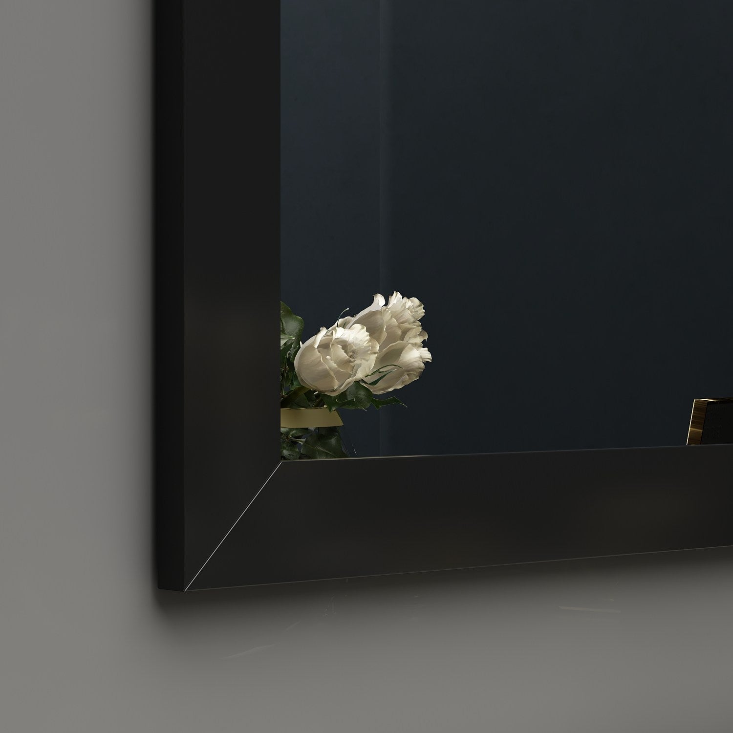Espelho de cômoda elegante preto, 50 x 75 cm | 100% MDF, Flotal-E ecológico | Design de parede, perfeito para quartos e closets modernos