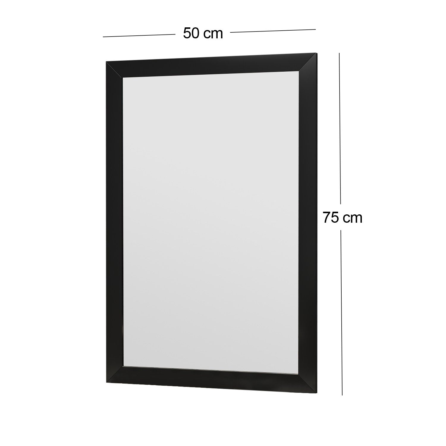 Espelho de cômoda elegante preto, 50 x 75 cm | 100% MDF, Flotal-E ecológico | Design de parede, perfeito para quartos e closets modernos