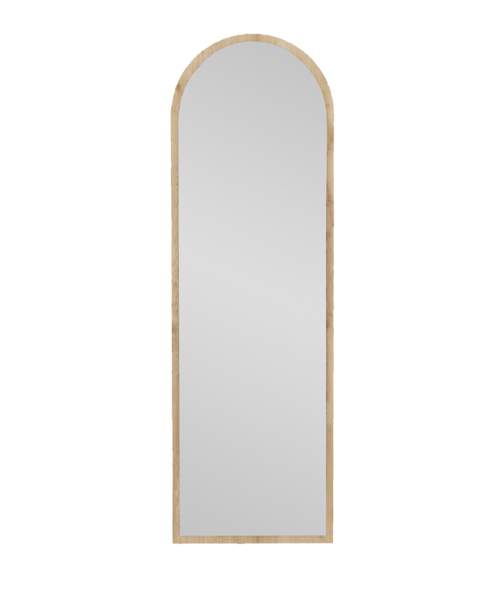 Espelho de parede elegante, 50 x 160 cm, 100% MDF, design ecológico Flotal-E, cor natural | Perfeito para decoração de casa e espaços modernos
