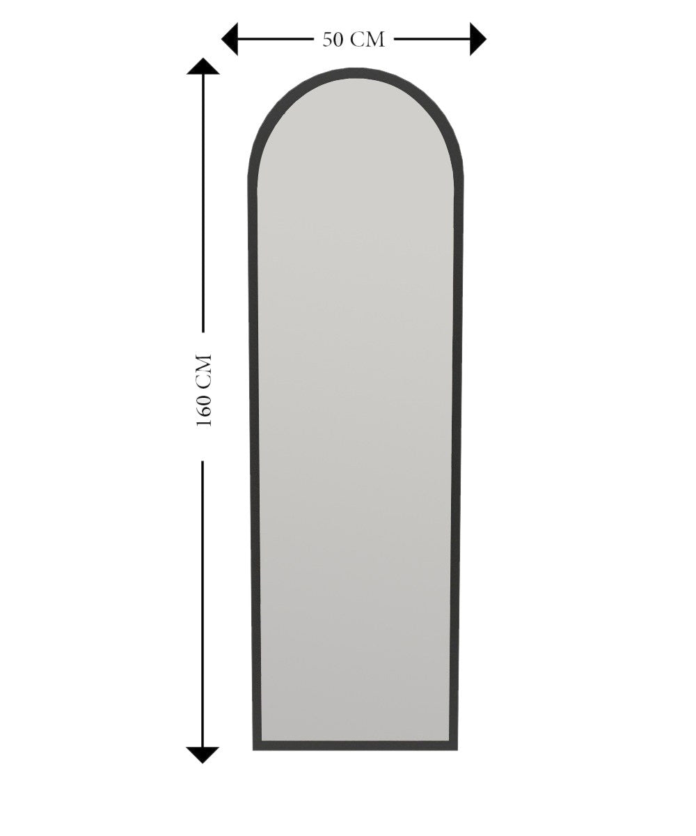 Espelho de parede elegante preto, 50 x 160 cm | 100% MDF, design ecológico Flotal-E | Perfeito para decoração moderna e espaços elegantes