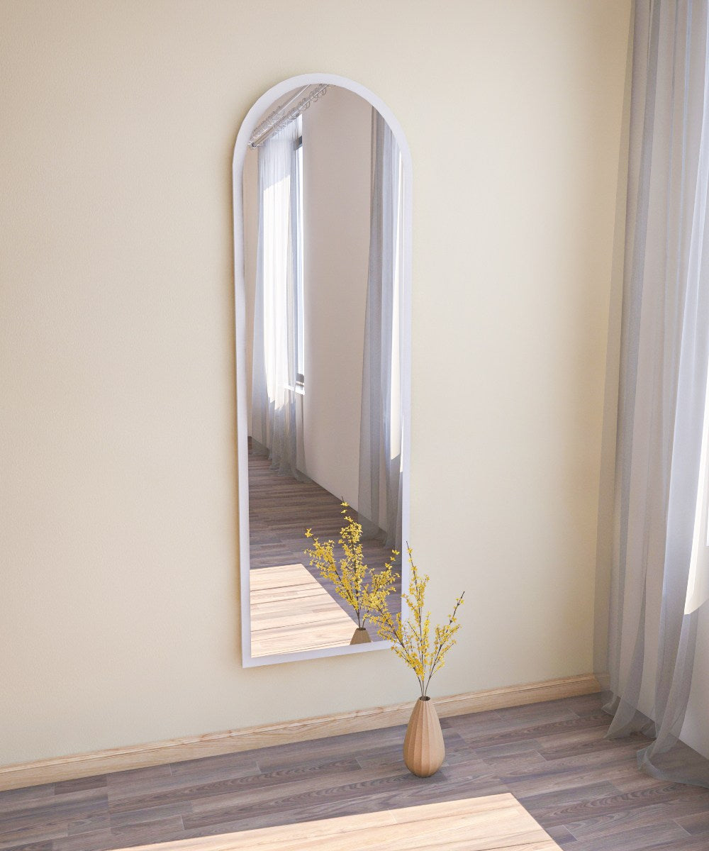 Espelho de parede elegante, 50 x 160 cm, 100% MDF, design ecológico Flotal-E, acabamento branco elegante | Perfeito para decoração e espaços modernos