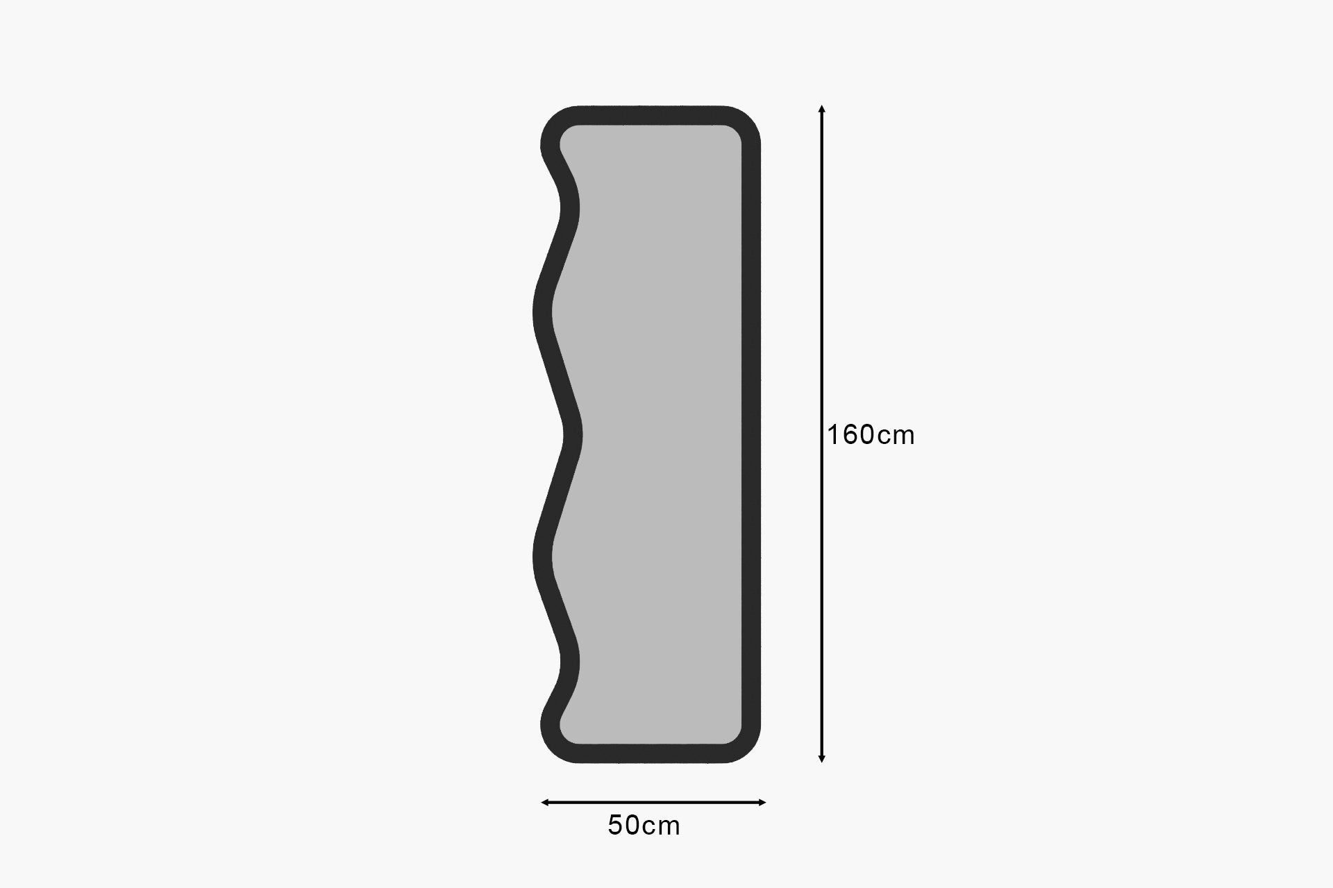 Espelho de parede elegante preto, 50 x 160 cm | 100% MDF, design ecológico Flotal-E | Perfeito para decoração moderna e espaços elegantes