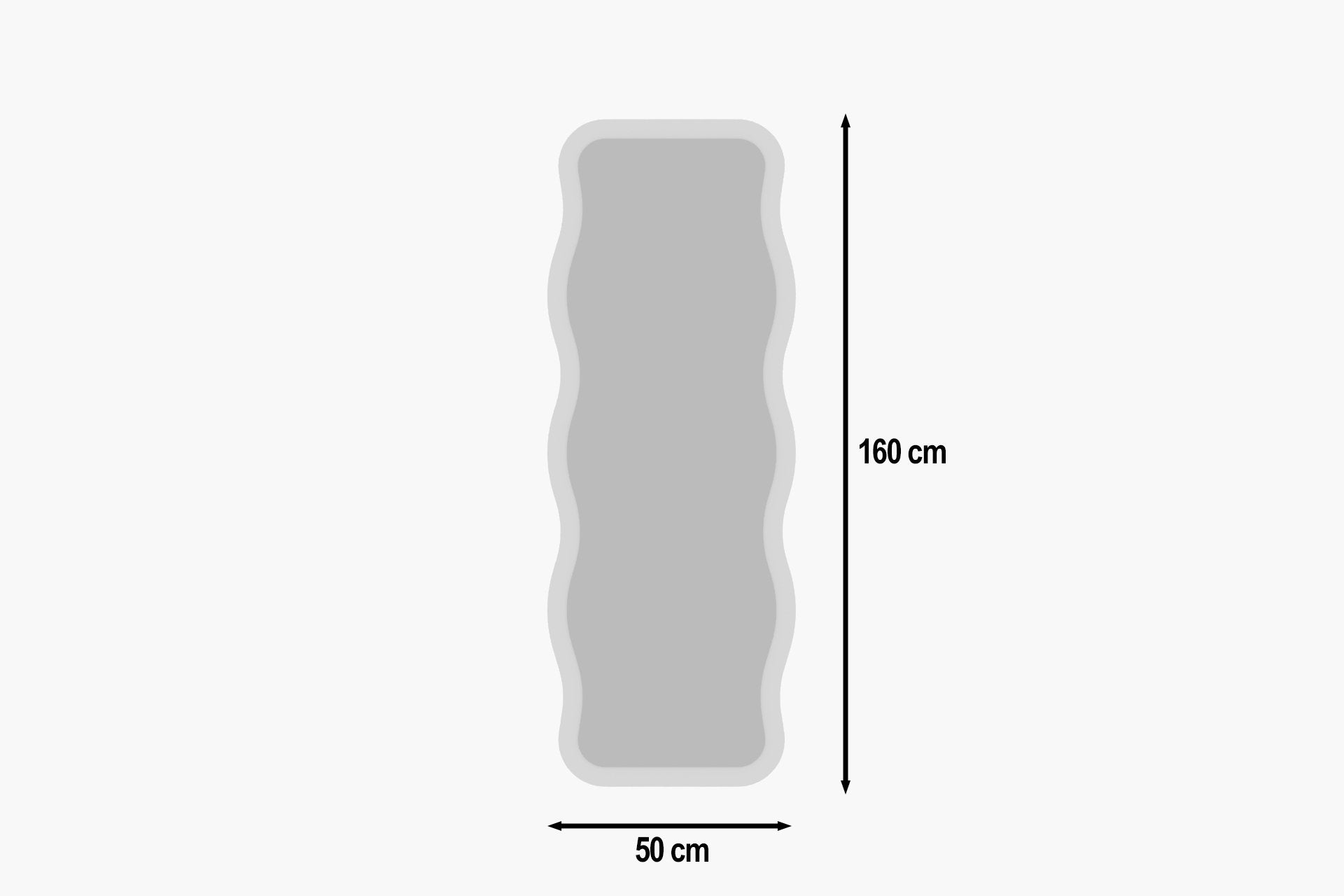 Espelho de parede elegante, 50 x 160 cm, 100% MDF, design ecológico Flotal-E, acabamento branco elegante | Perfeito para decoração e espaços modernos