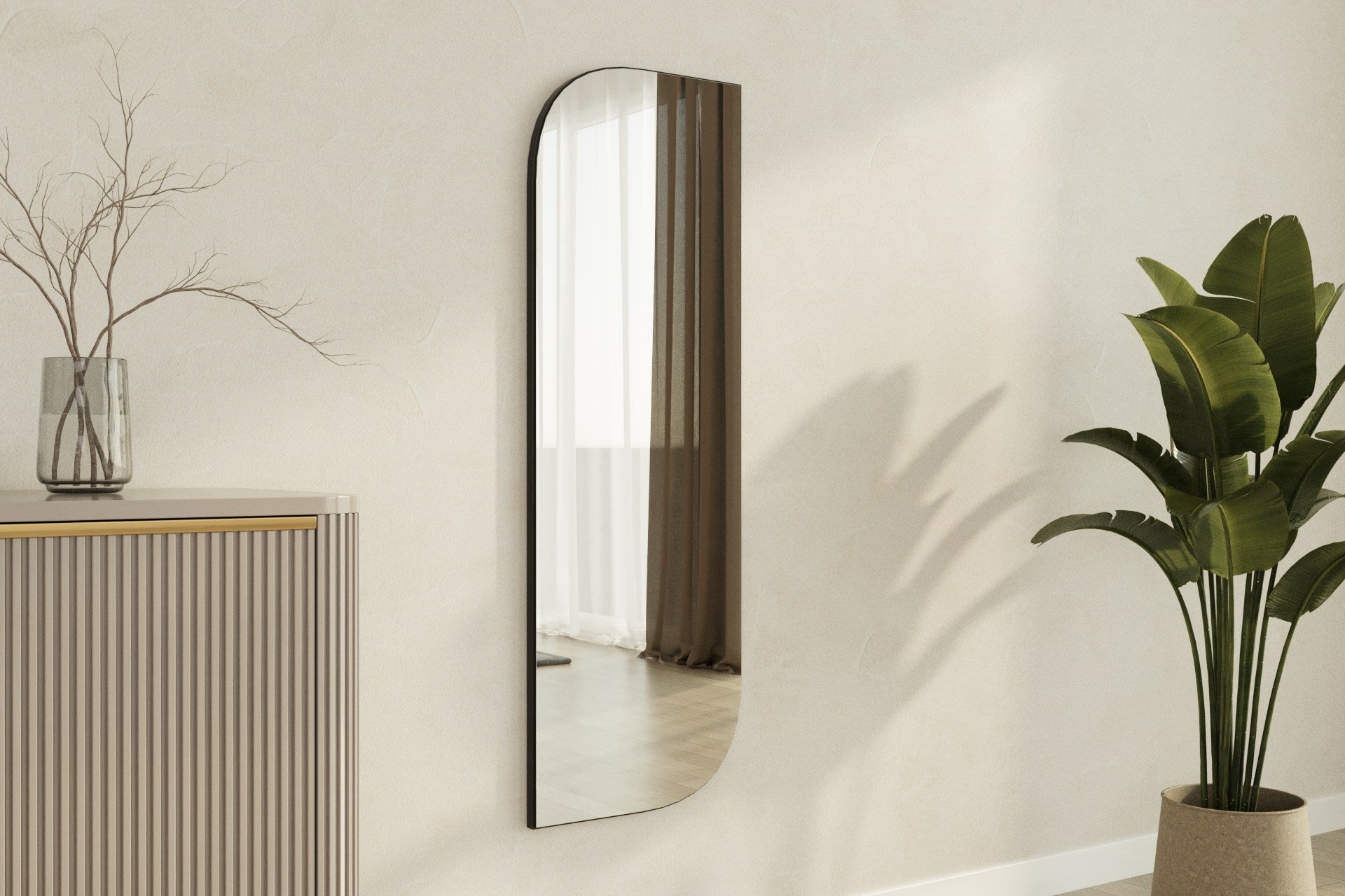 Espelho – 40 cm x 120 cm – Preto – MDF