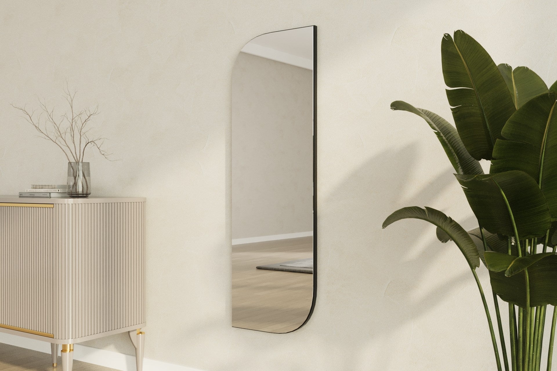 Espelho – 40 cm x 120 cm – Preto – MDF