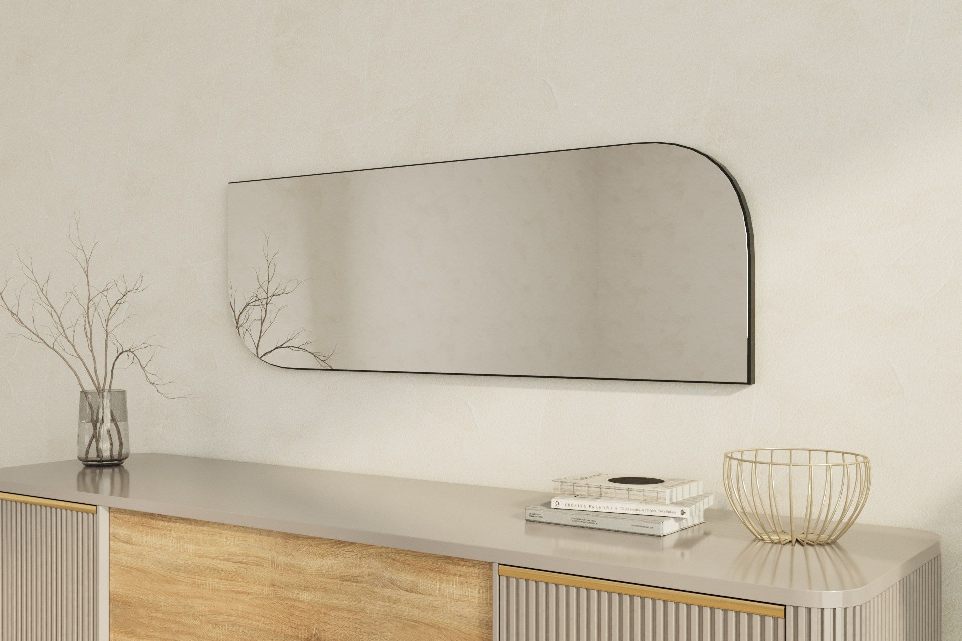 Espelho – 40 cm x 120 cm – Preto – MDF
