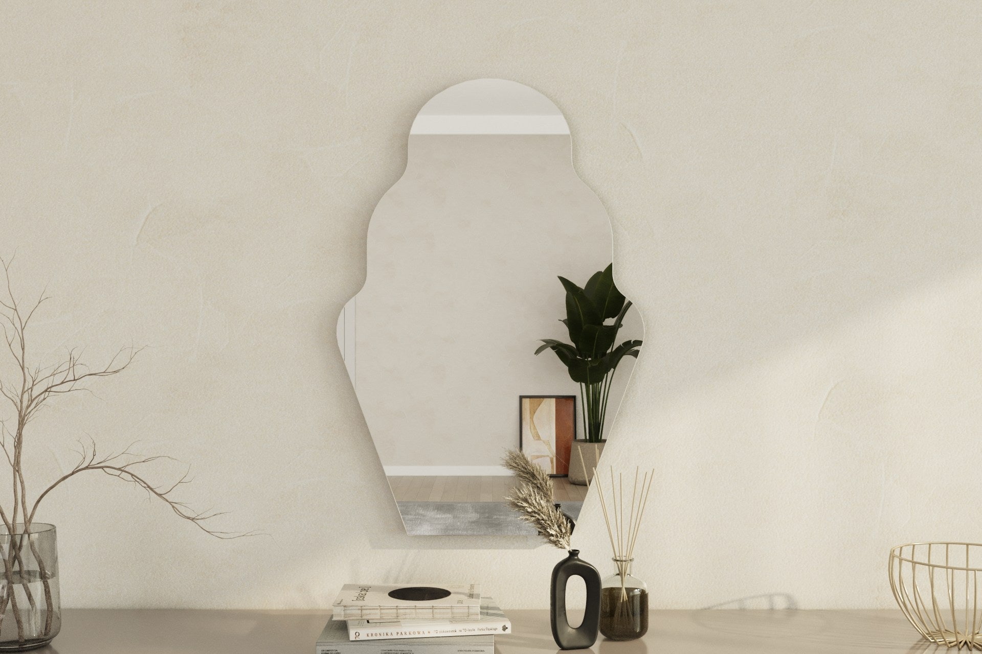 Espelho – 50 cm x 70 cm – Preto – MDF