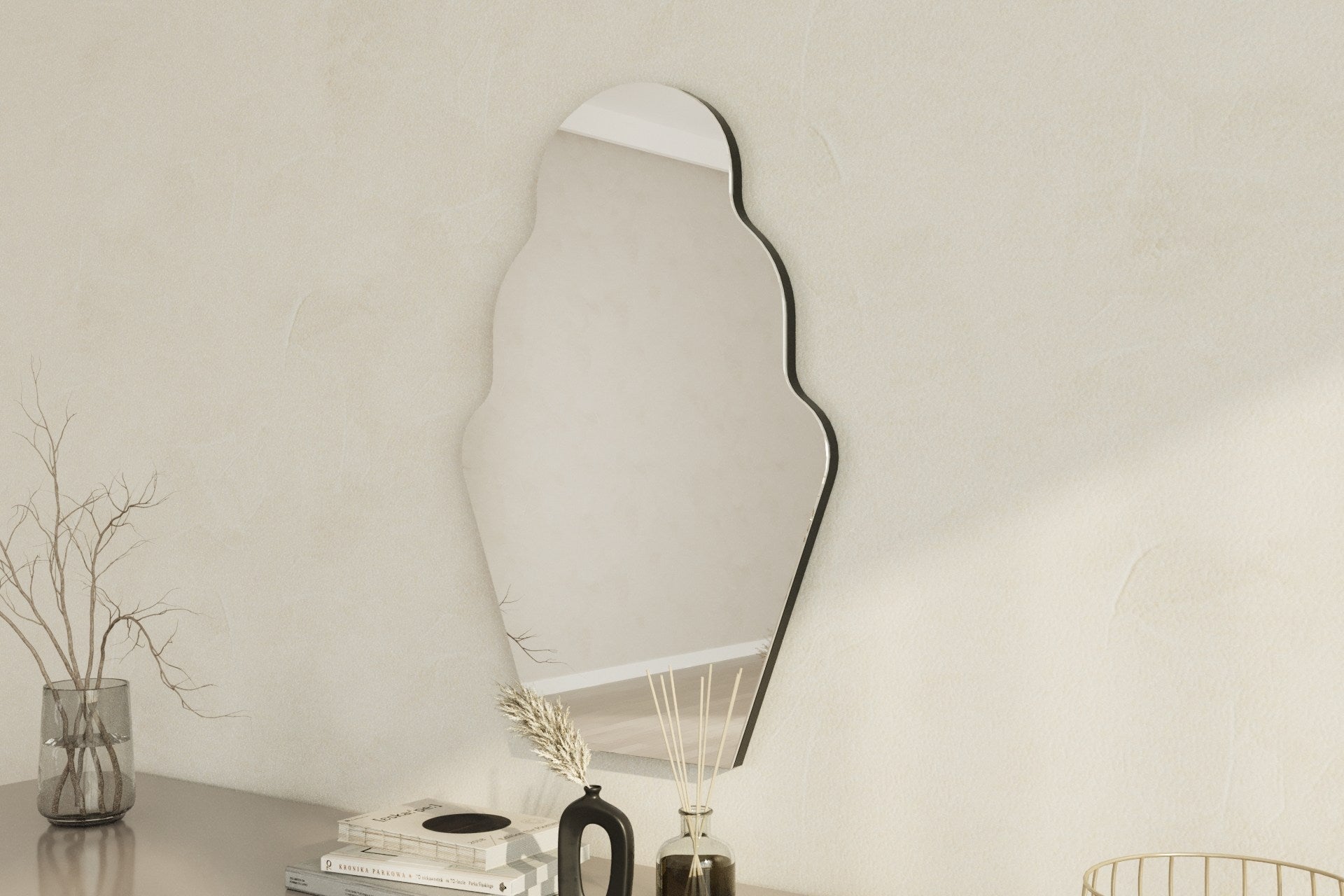 Espelho – 50 cm x 70 cm – Preto – MDF