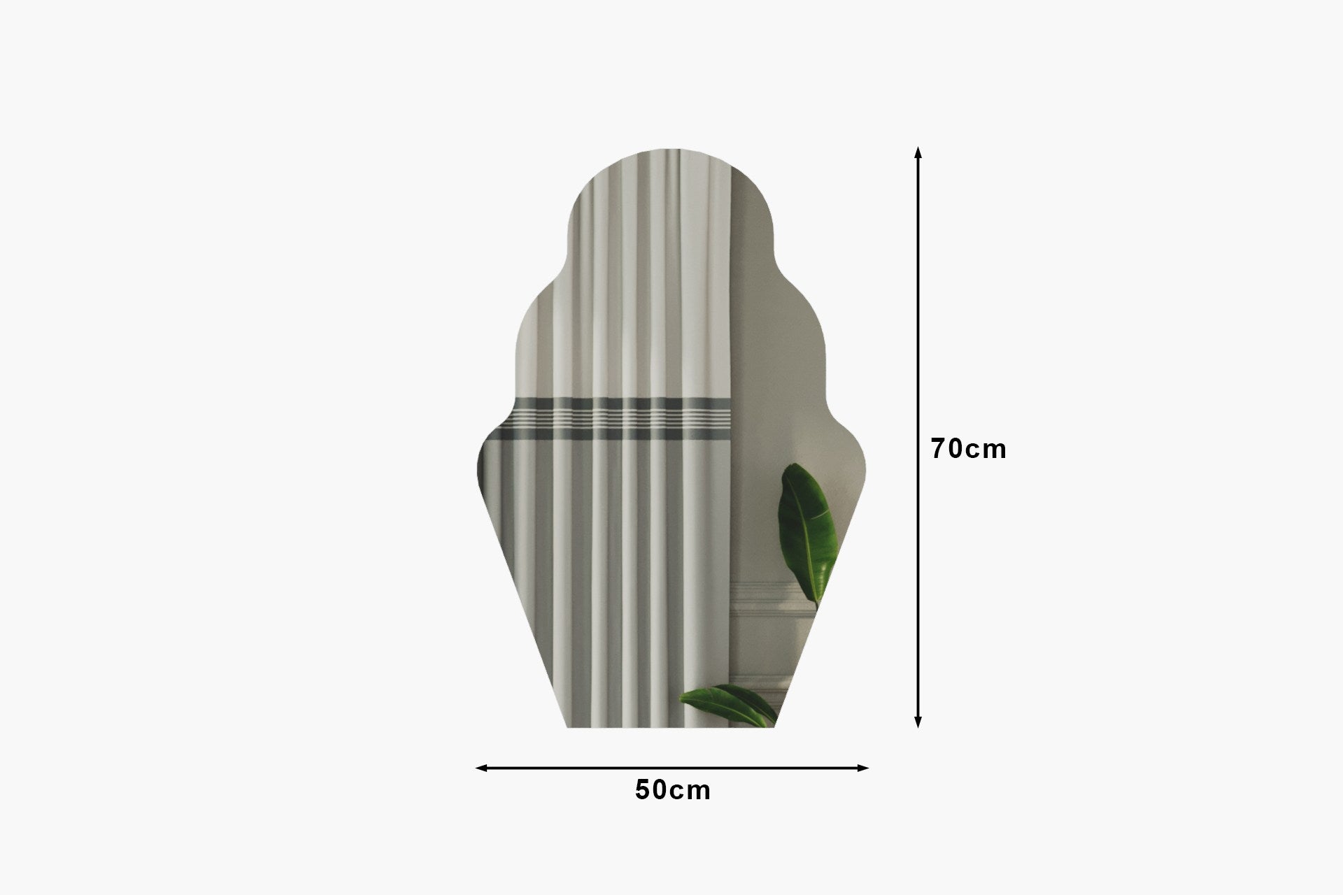 Espelho – 50 cm x 70 cm – Preto – MDF