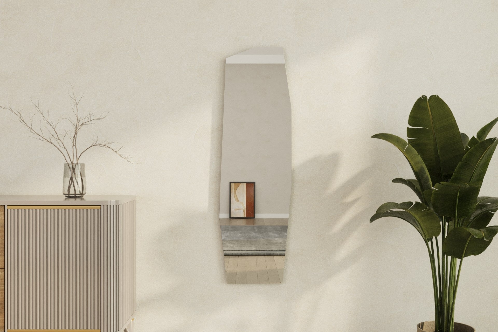 Espelho – 40 cm x 120 cm – Preto – MDF