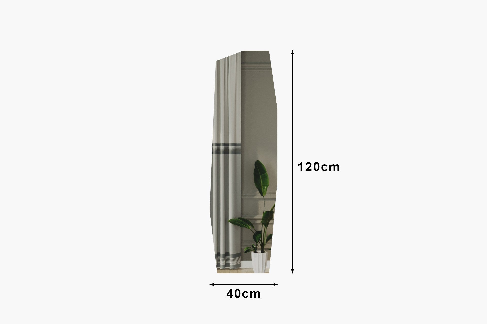 Espelho – 40 cm x 120 cm – Preto – MDF
