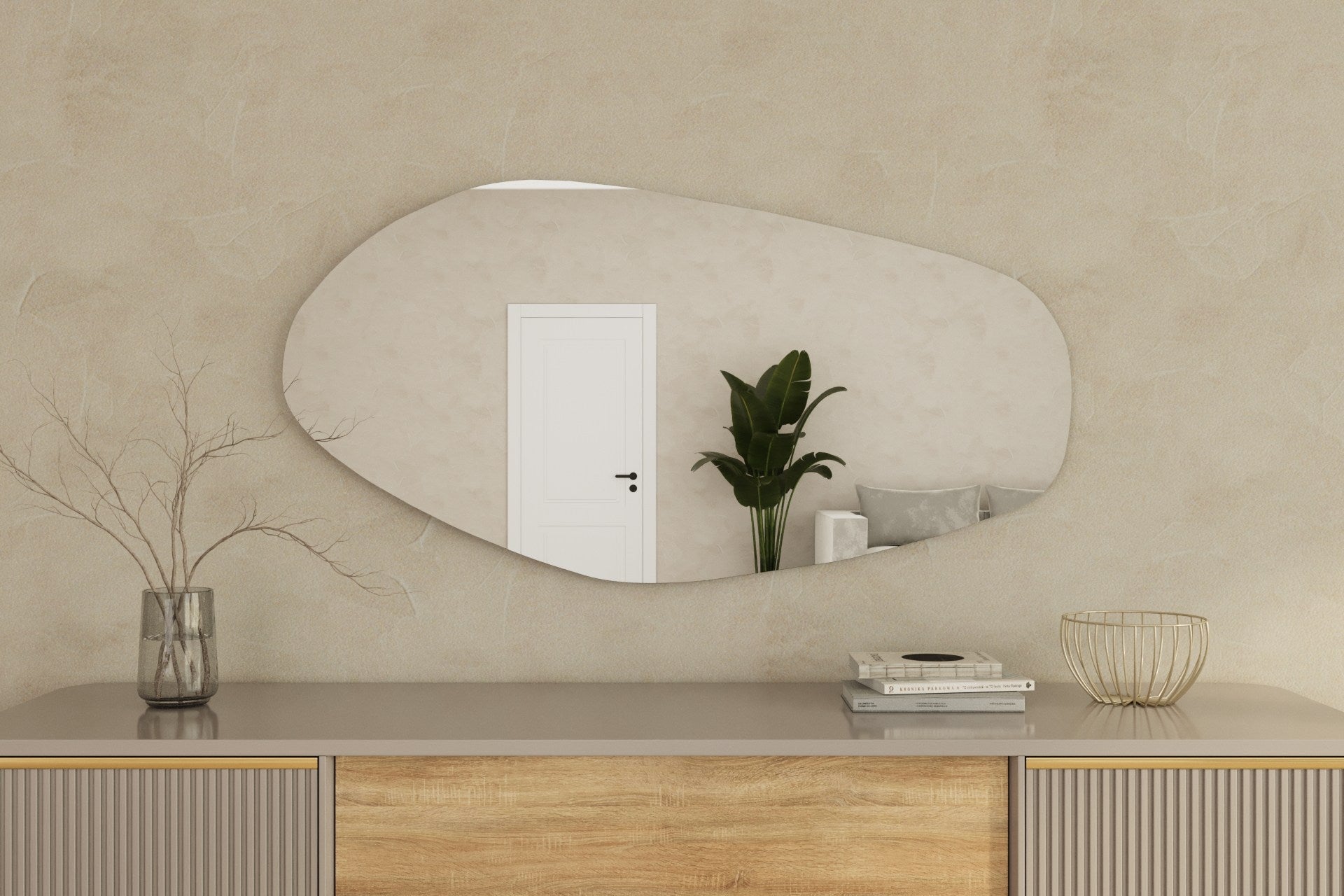 Espelho – 60 cm x 120 cm – Preto – MDF