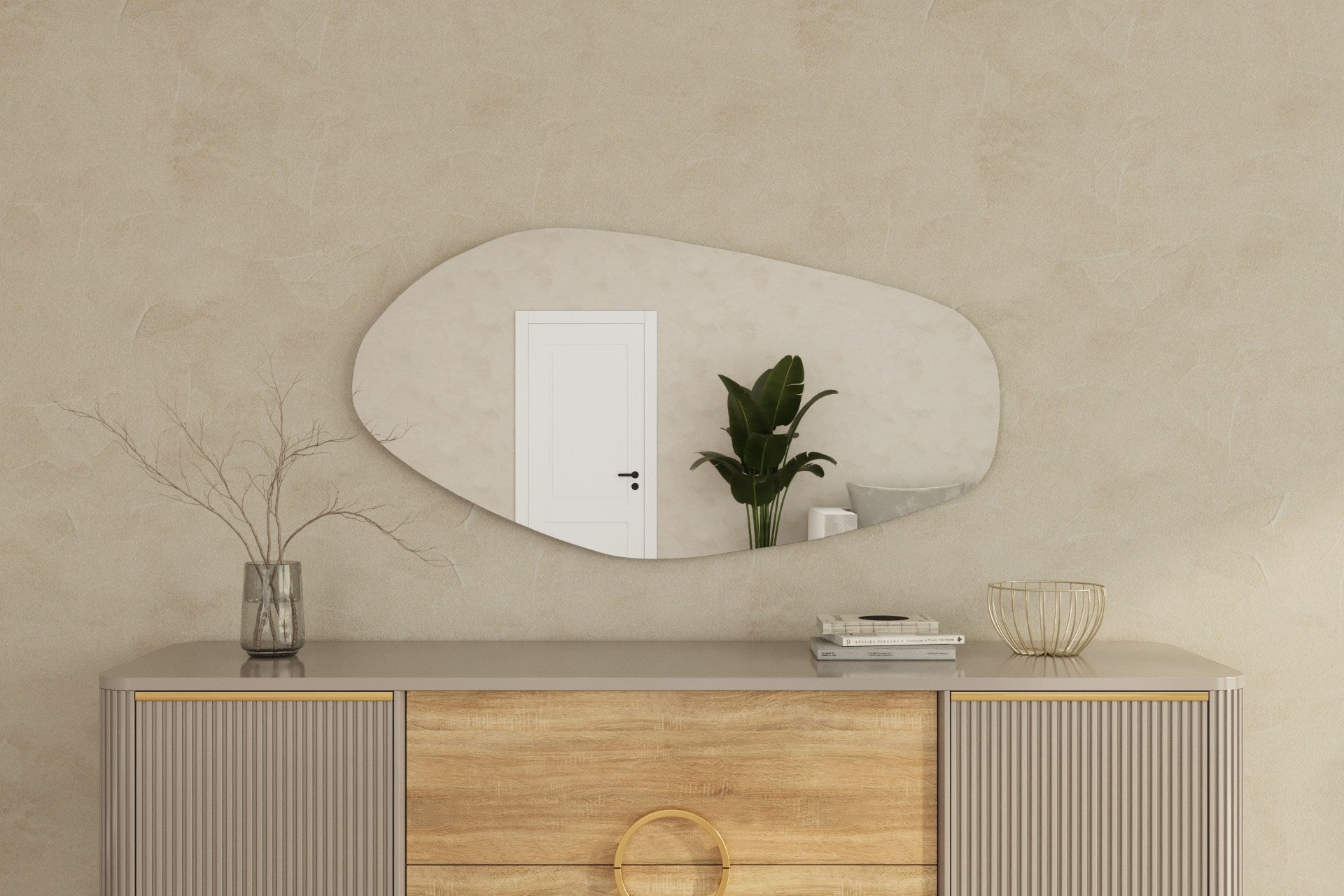 Espelho – 60 cm x 120 cm – Preto – MDF