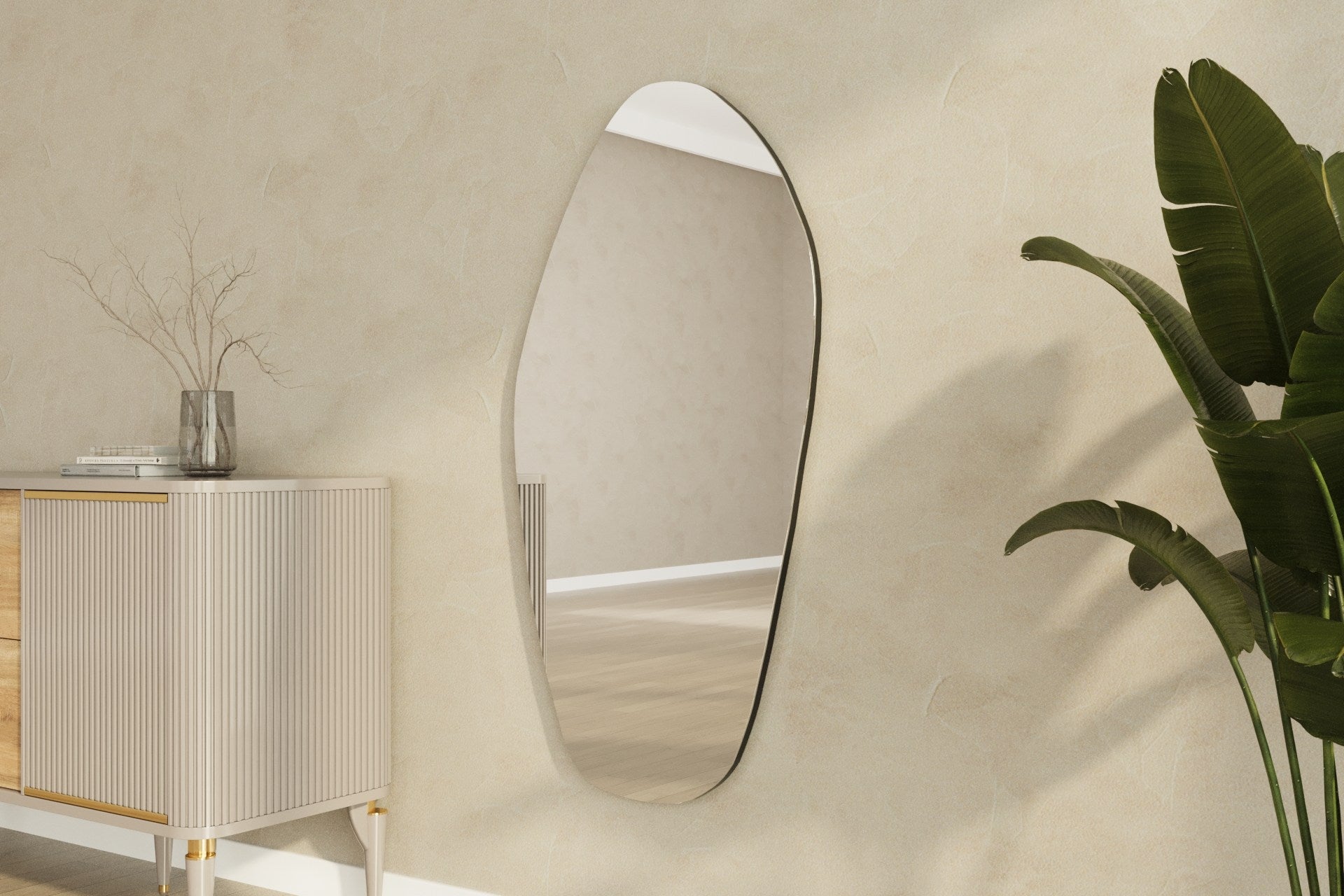 Espelho – 60 cm x 120 cm – Preto – MDF