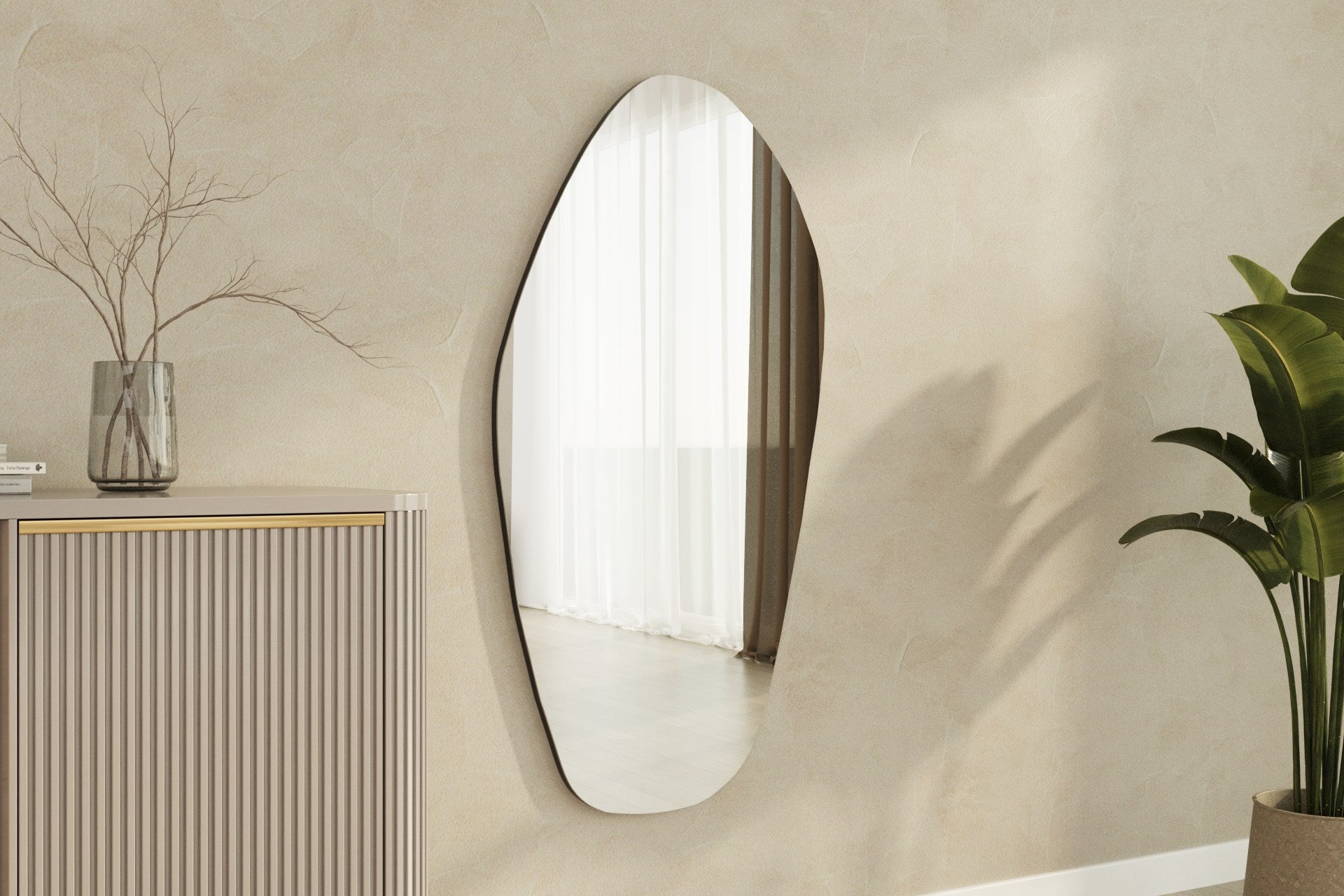 Espelho – 60 cm x 120 cm – Preto – MDF