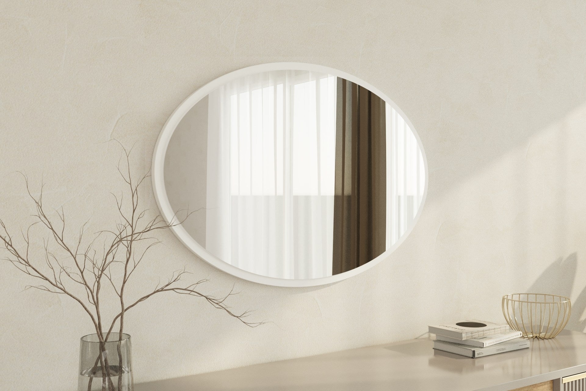 Espelho Ecológico – 60 cm x 90 cm – Branco – MDF