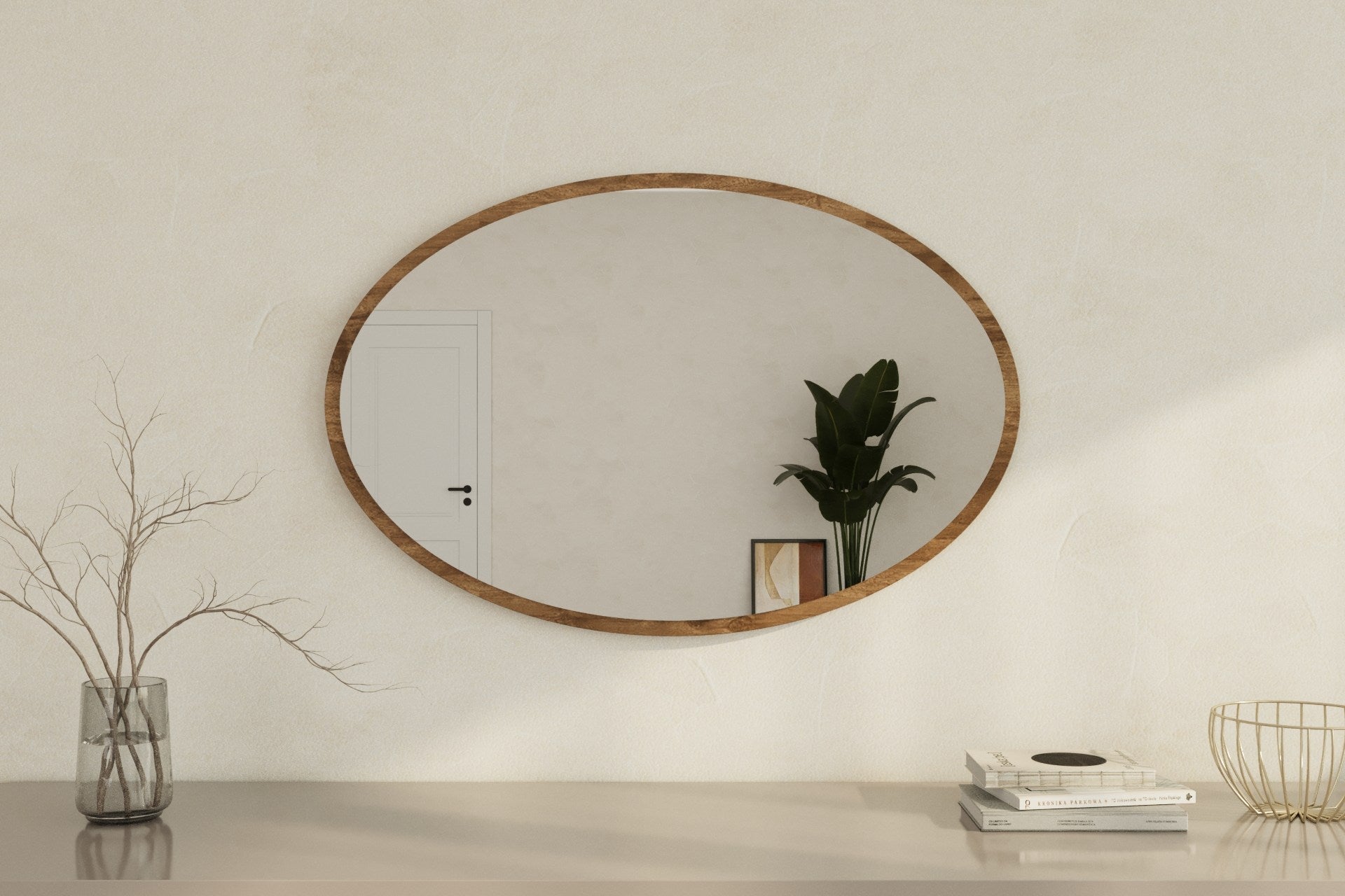 Espelho – 60 cm x 90 cm – Noz – MDF
