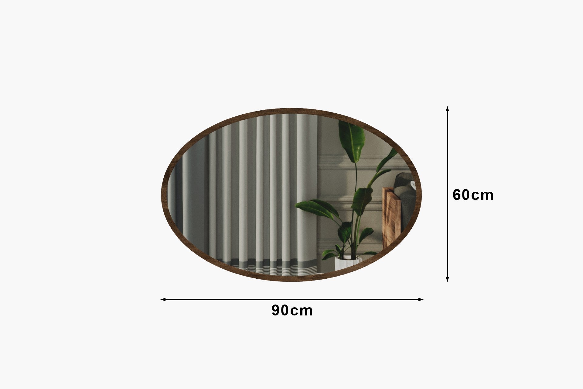 Espelho – 60 cm x 90 cm – Noz – MDF