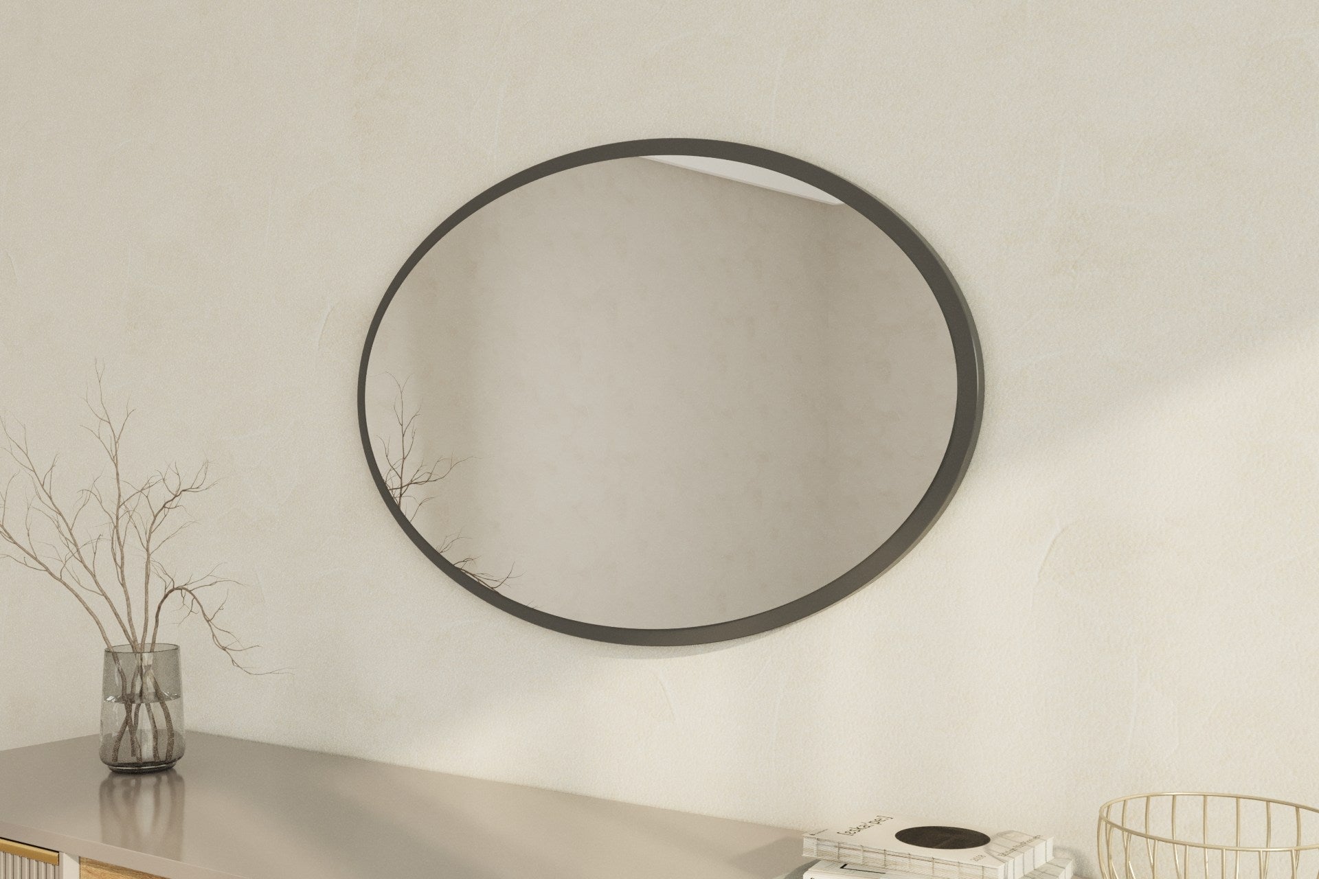 Espelho – 60 cm x 90 cm – Antracite – MDF