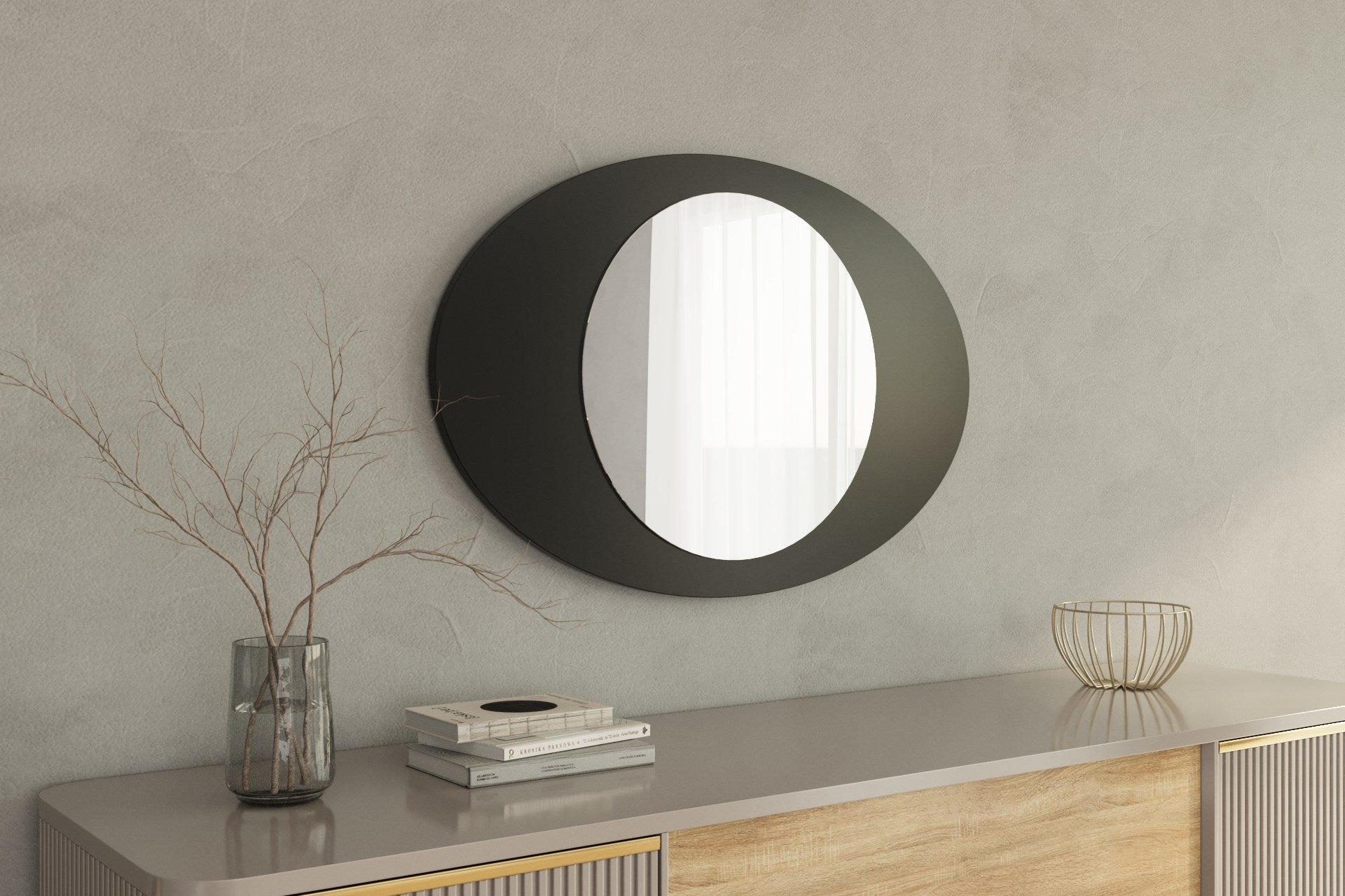Espelho – 60 cm x 90 cm – Preto – 100% MDF