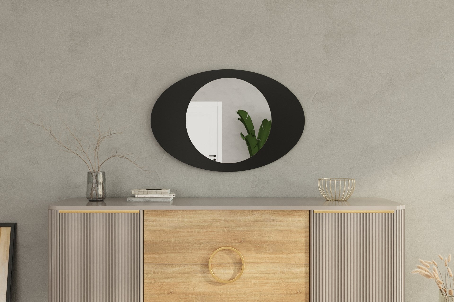 Espelho – 60 cm x 90 cm – Preto – 100% MDF