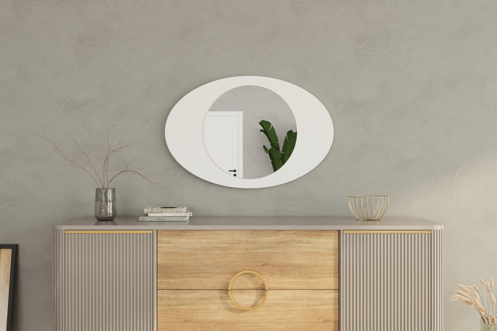 Espelho – 60 cm x 90 cm – Branco – MDF