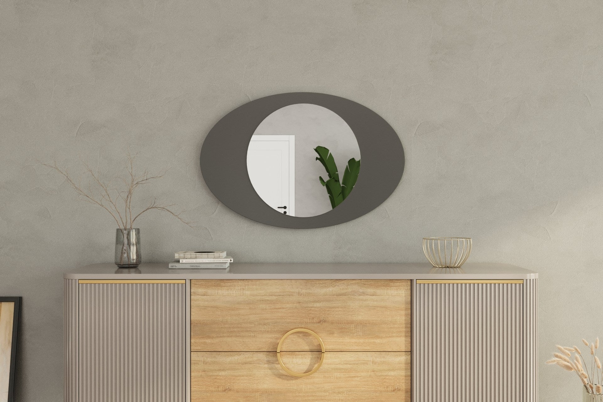 Espelho – 60 cm x 90 cm – Antracite – 100% MDF