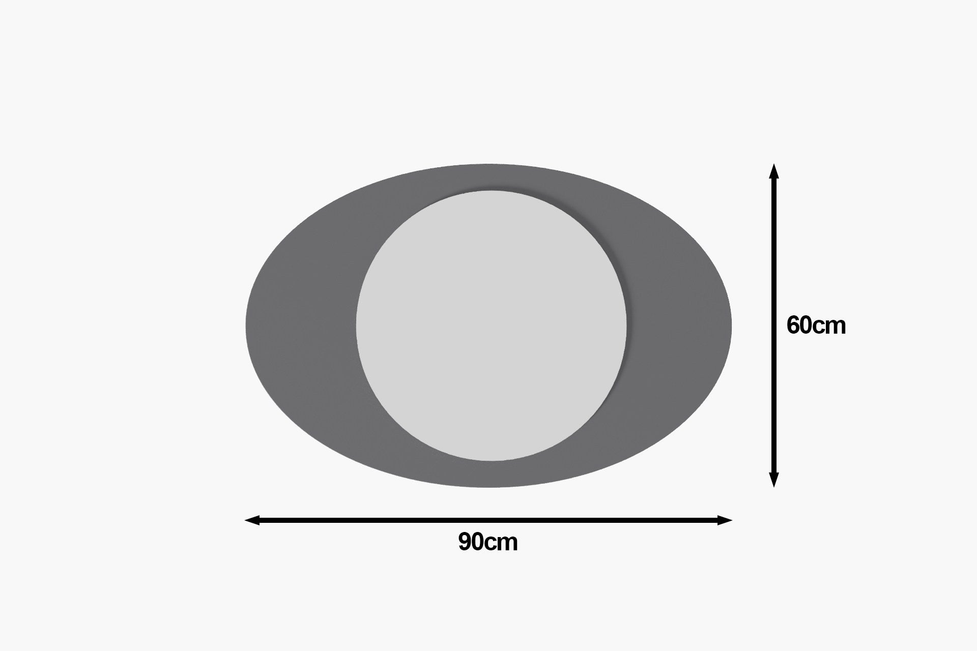 Espelho – 60 cm x 90 cm – Antracite – 100% MDF