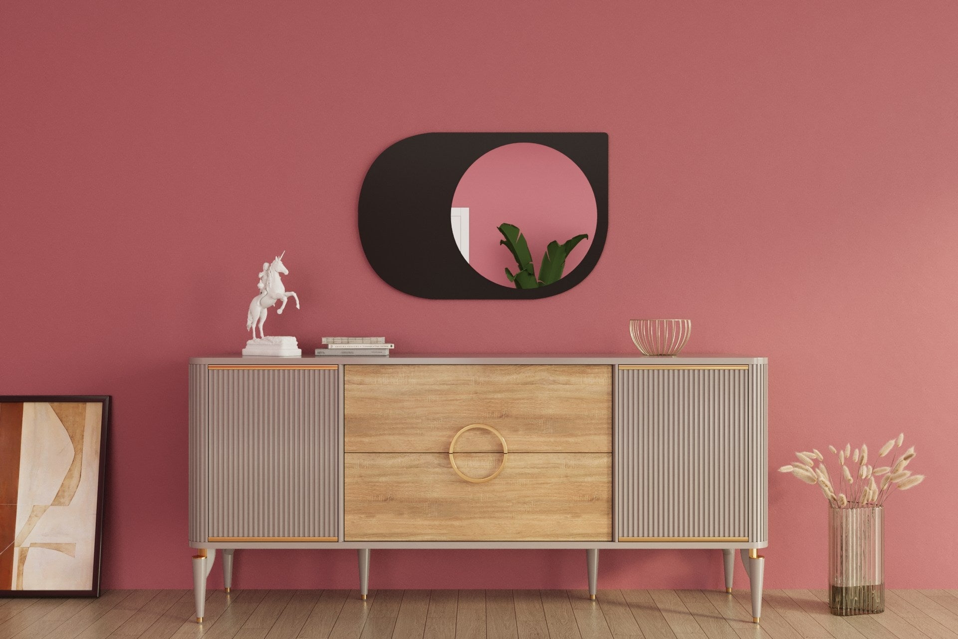 Espelho – 60 cm x 90 cm – Preto – MDF