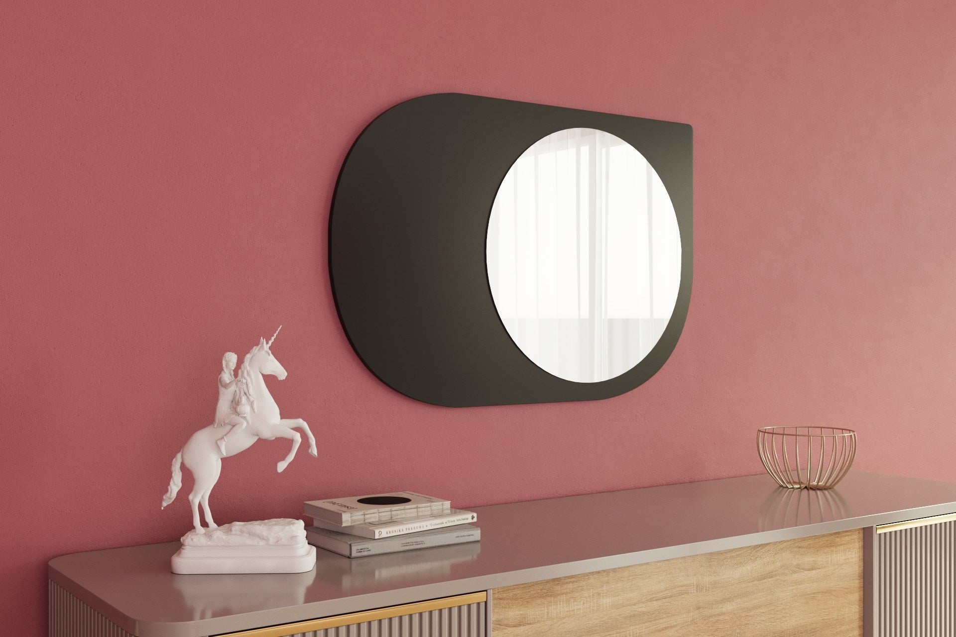 Espelho – 60 cm x 90 cm – Preto – MDF