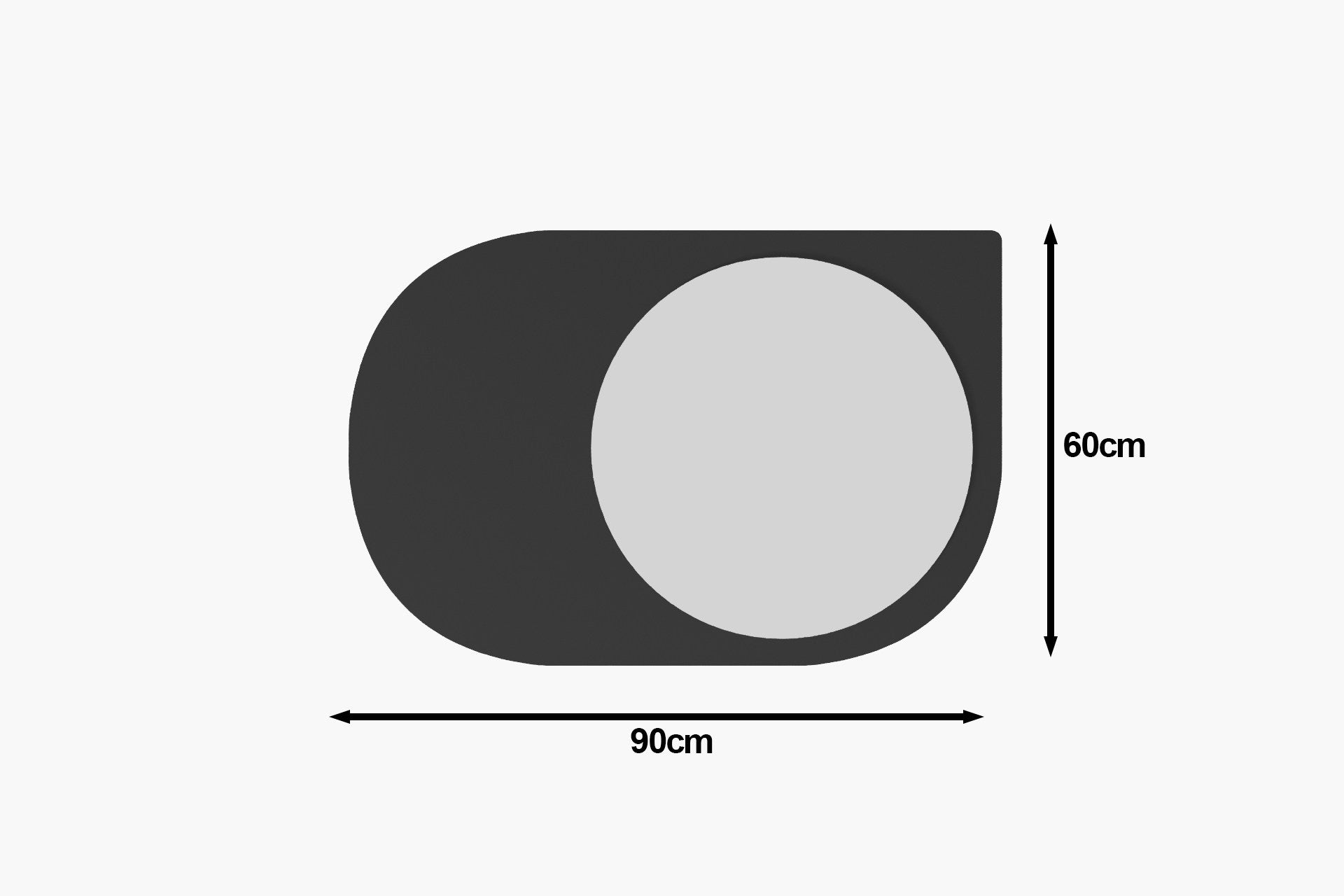 Espelho – 60 cm x 90 cm – Preto – MDF