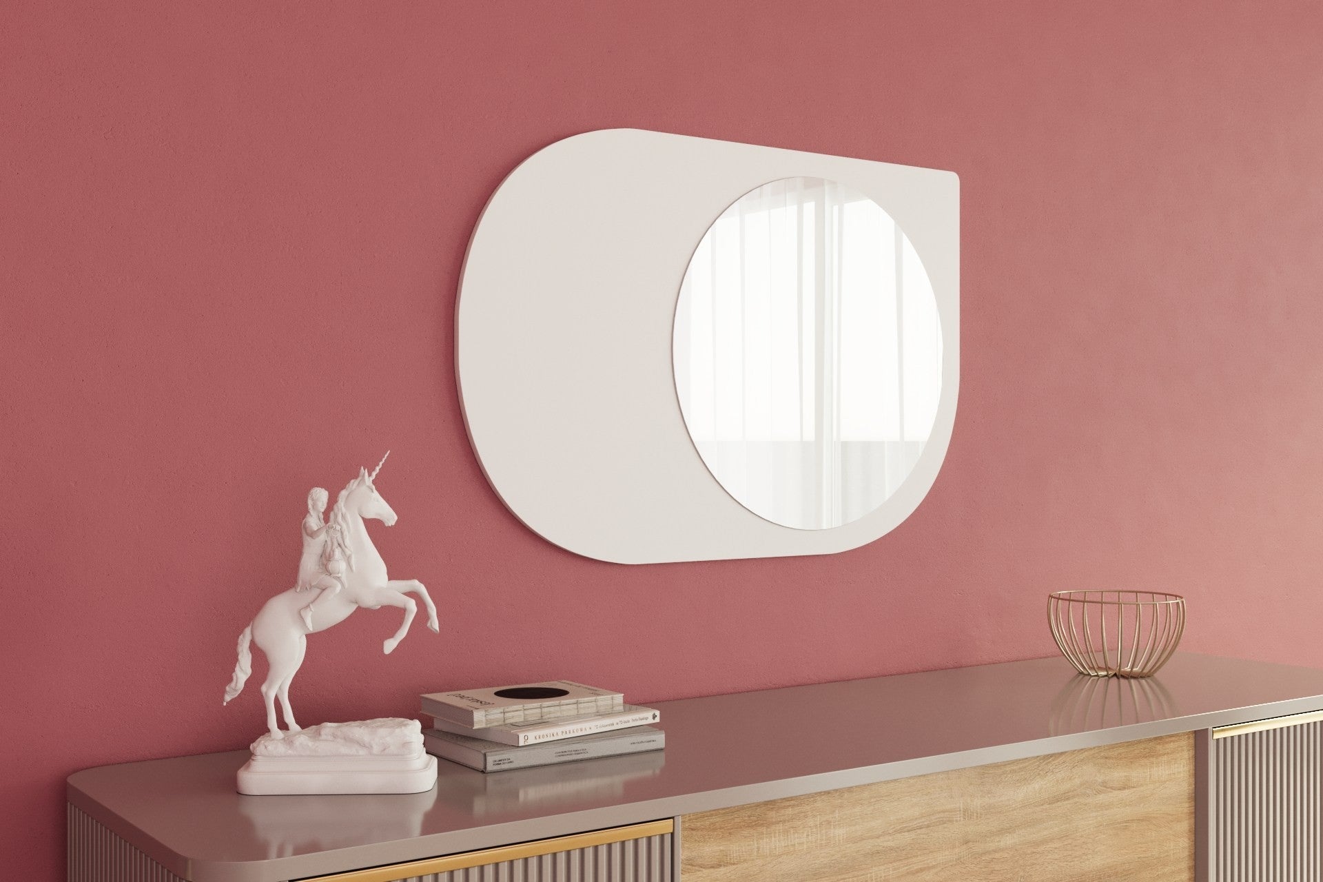 Espelho – 60 cm x 90 cm – Branco – MDF
