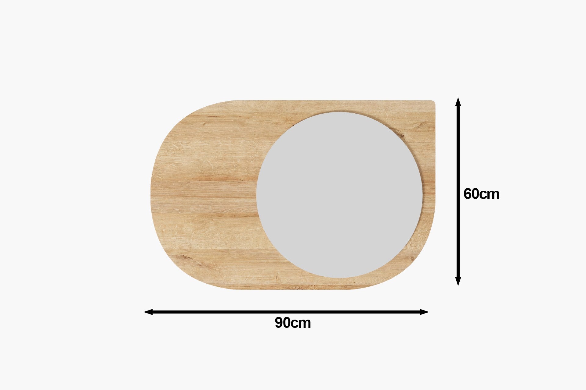 Espelho – 60 cm x 90 cm – Carvalho Safira – MDF