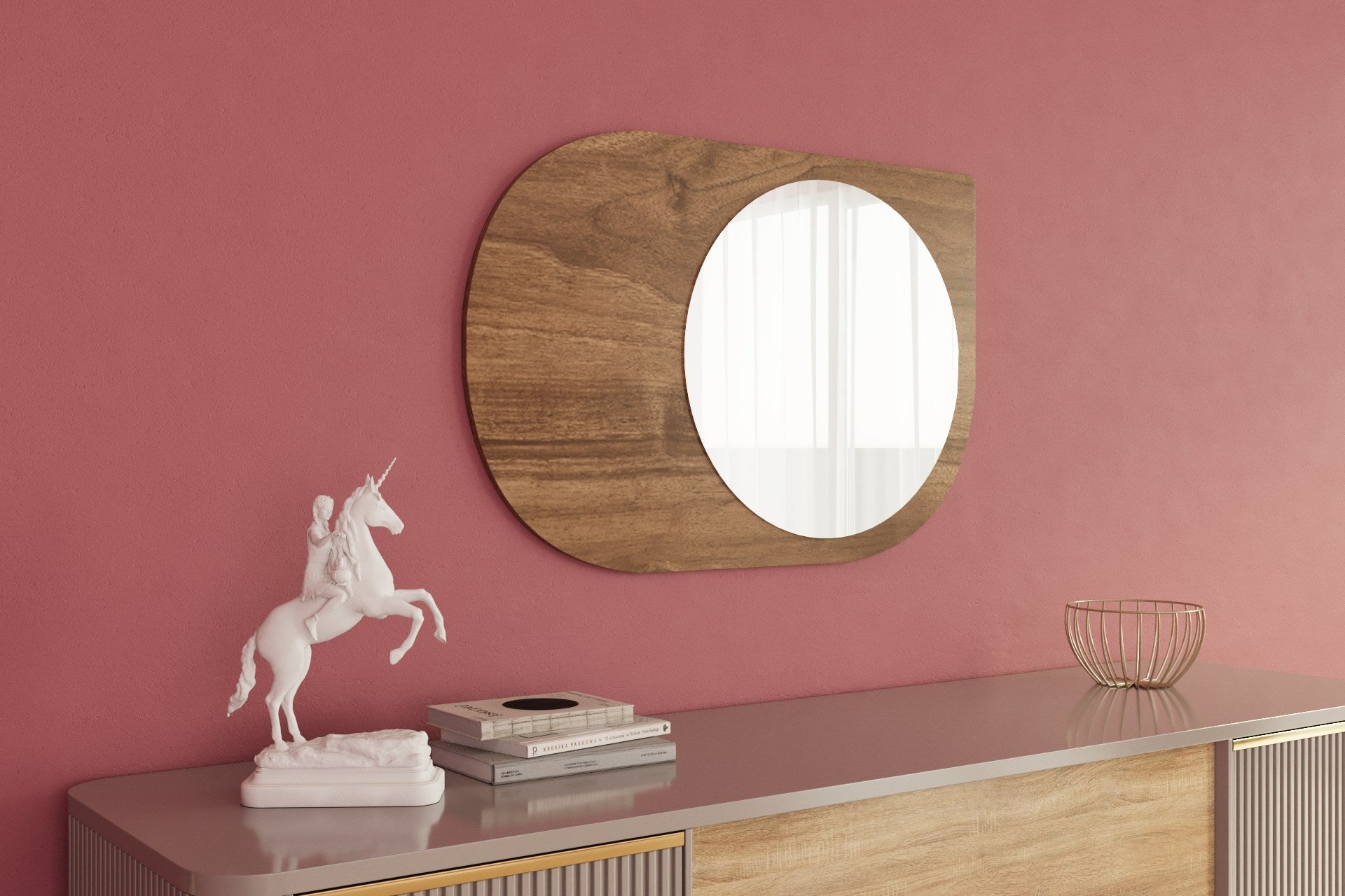 Espelho – 60 cm x 90 cm – Nogueira – MDF