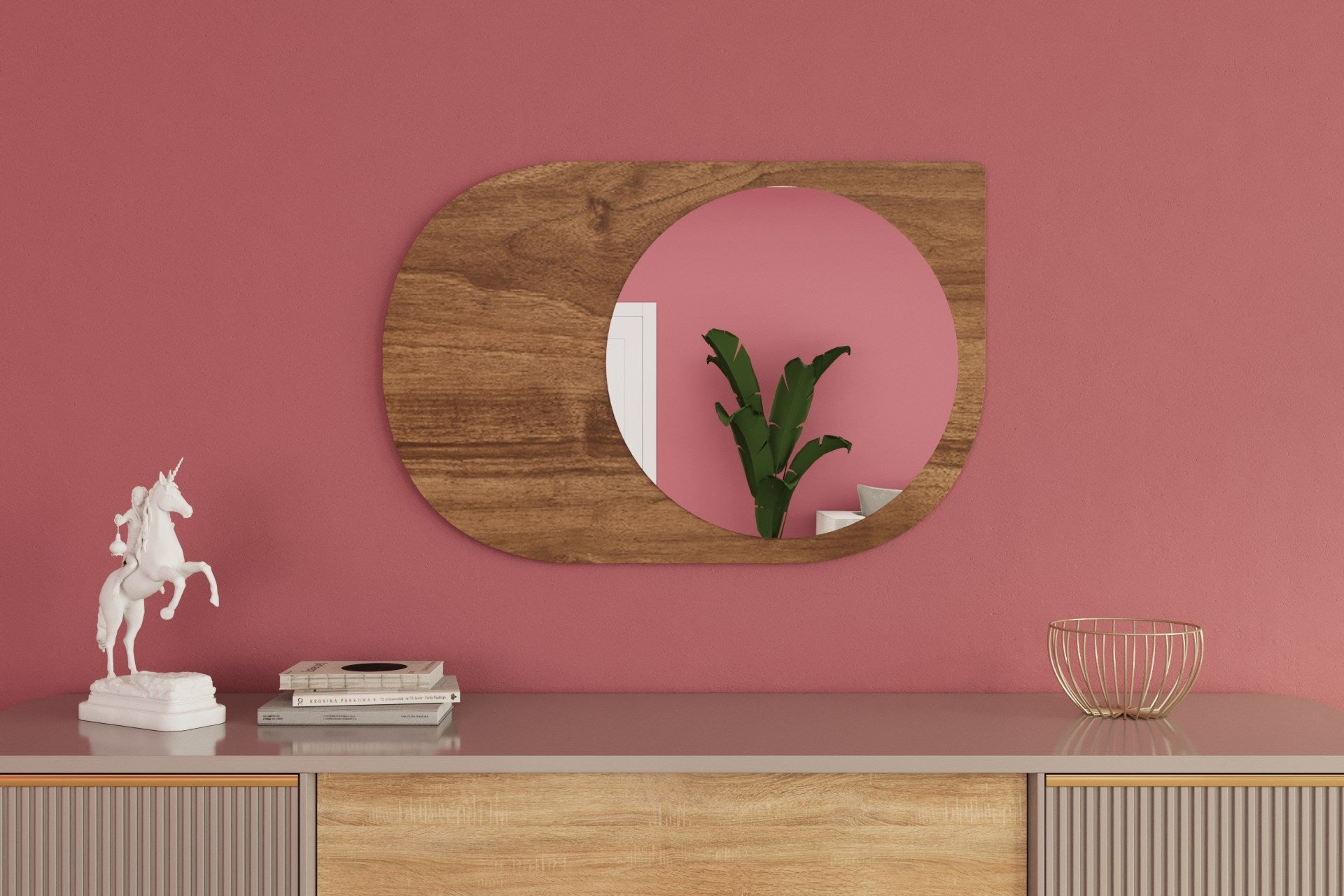 Espelho – 60 cm x 90 cm – Nogueira – MDF
