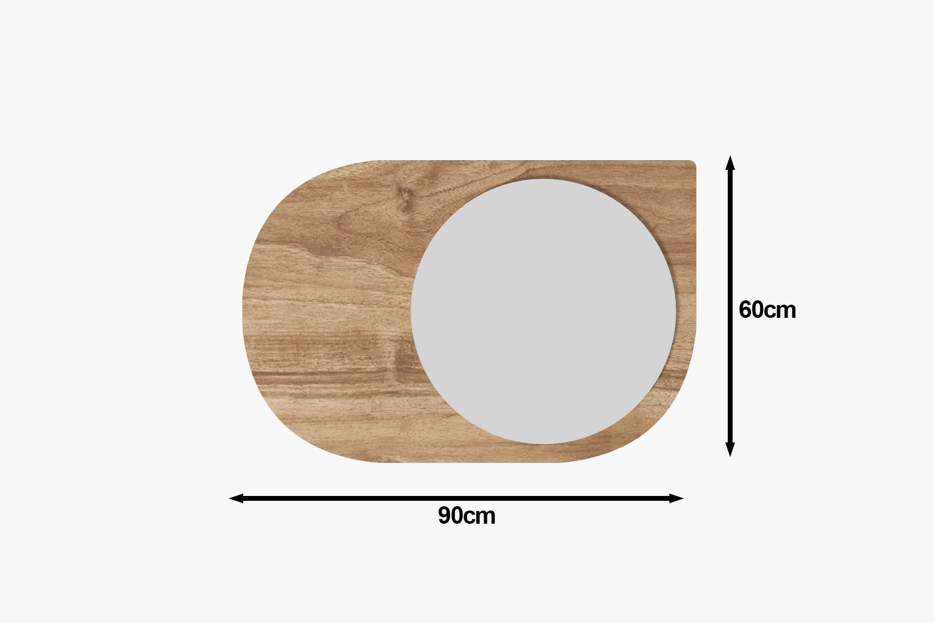 Espelho – 60 cm x 90 cm – Nogueira – MDF