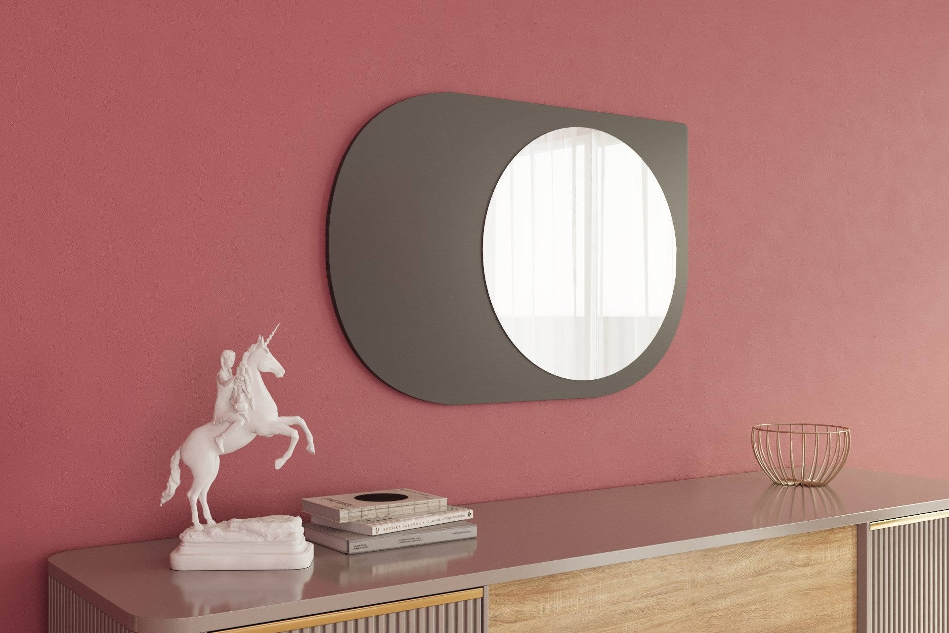 Espelho – 60 cm x 90 cm – Antracite – MDF