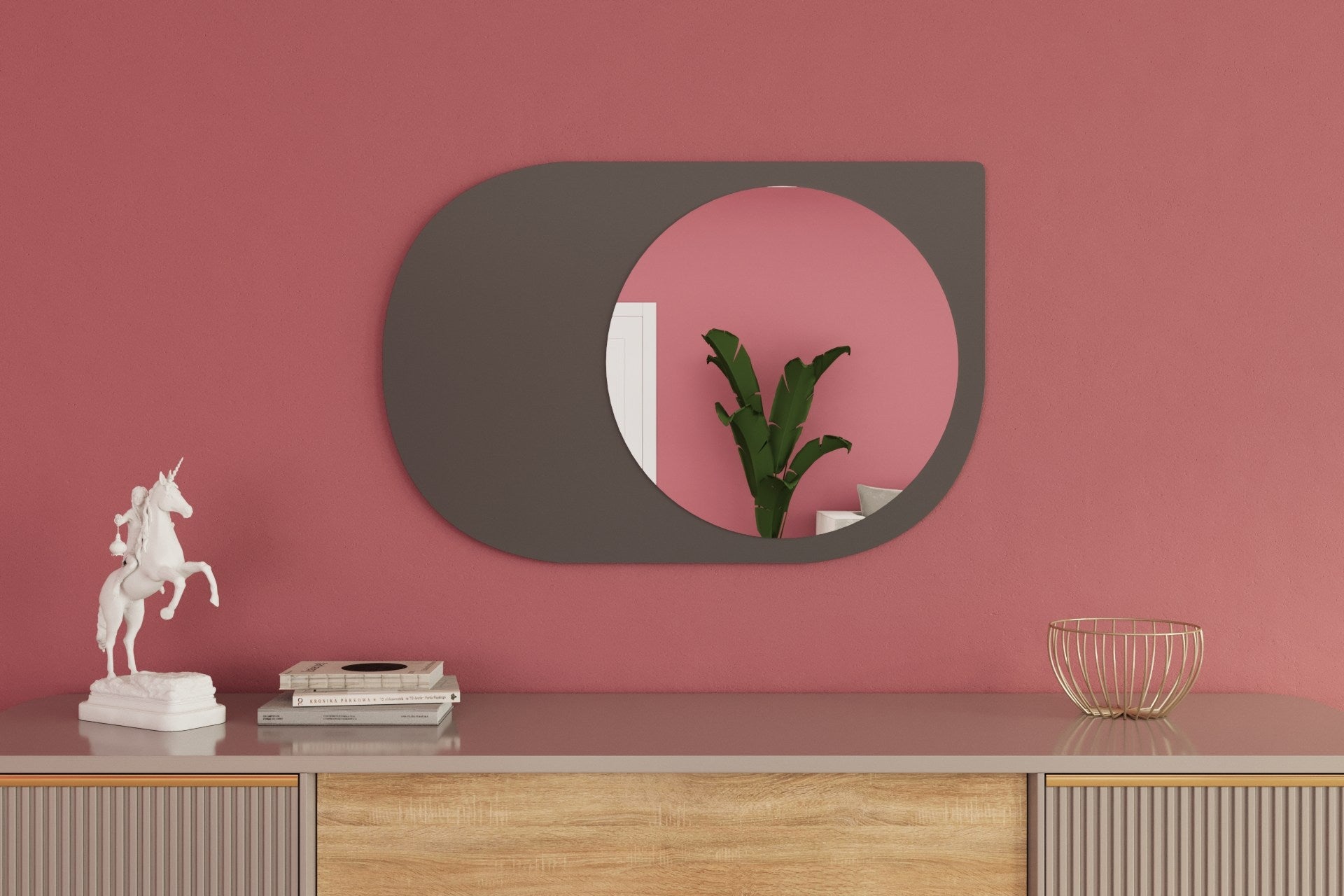 Espelho – 60 cm x 90 cm – Antracite – MDF