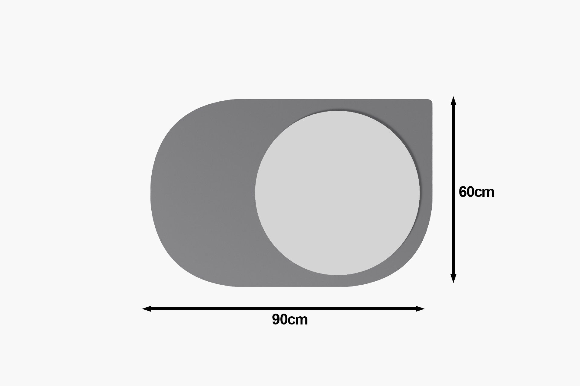 Espelho – 60 cm x 90 cm – Antracite – MDF