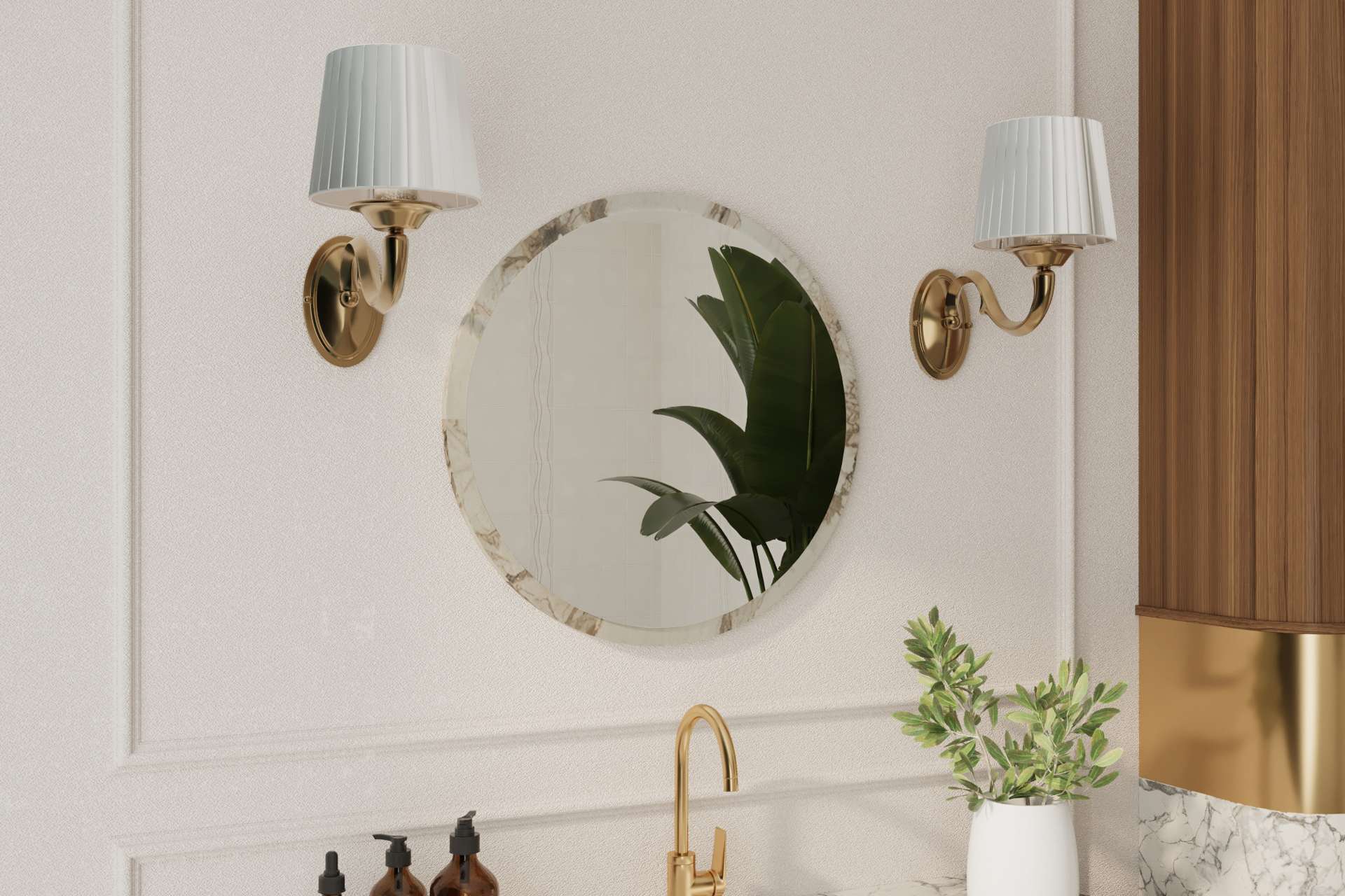 Espelho – 60 cm – Cor Mármore – MDF