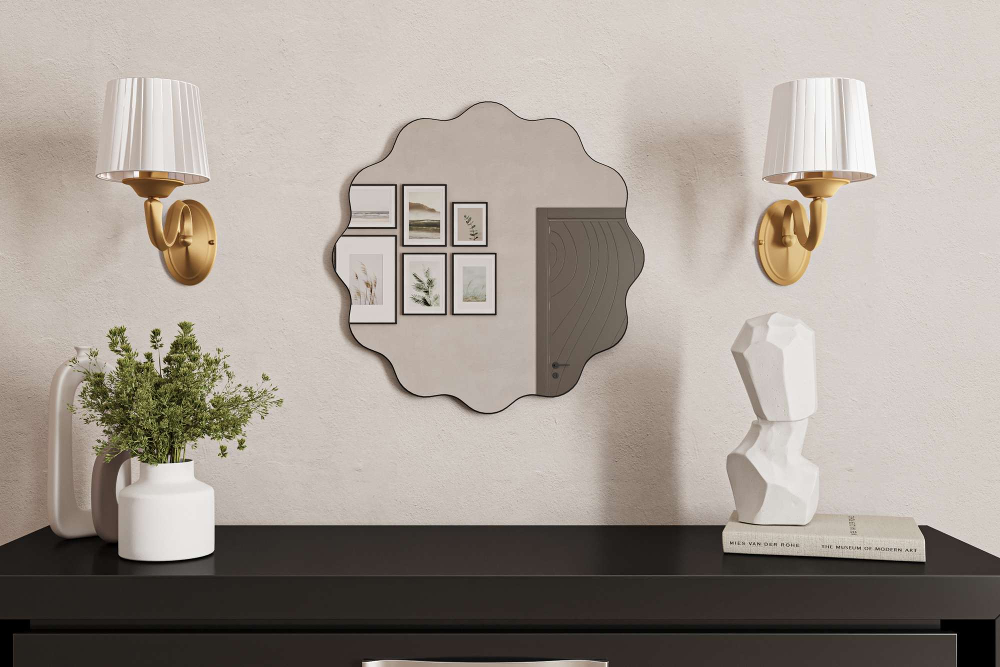 Espelho – 60 cm x 60 cm – Preto – MDF