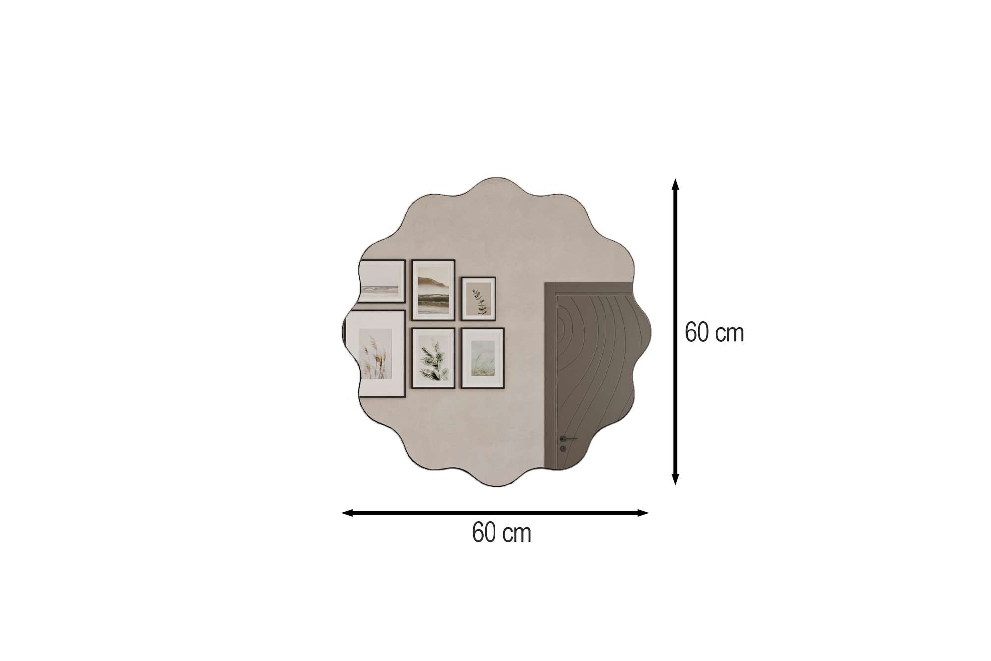 Espelho – 60 cm x 60 cm – Preto – MDF
