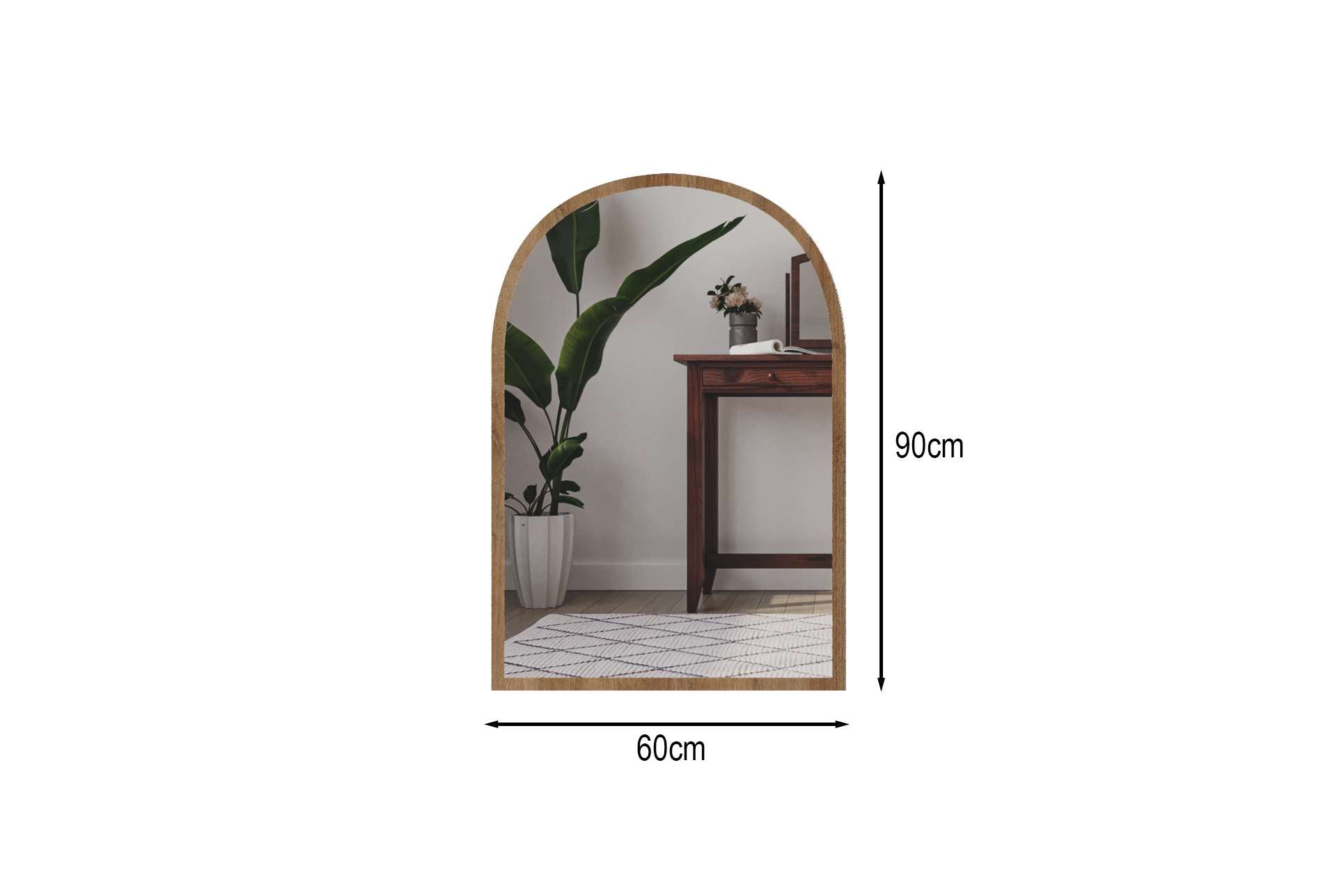 Espelho – 60 cm x 90 cm – Carvalho – MDF