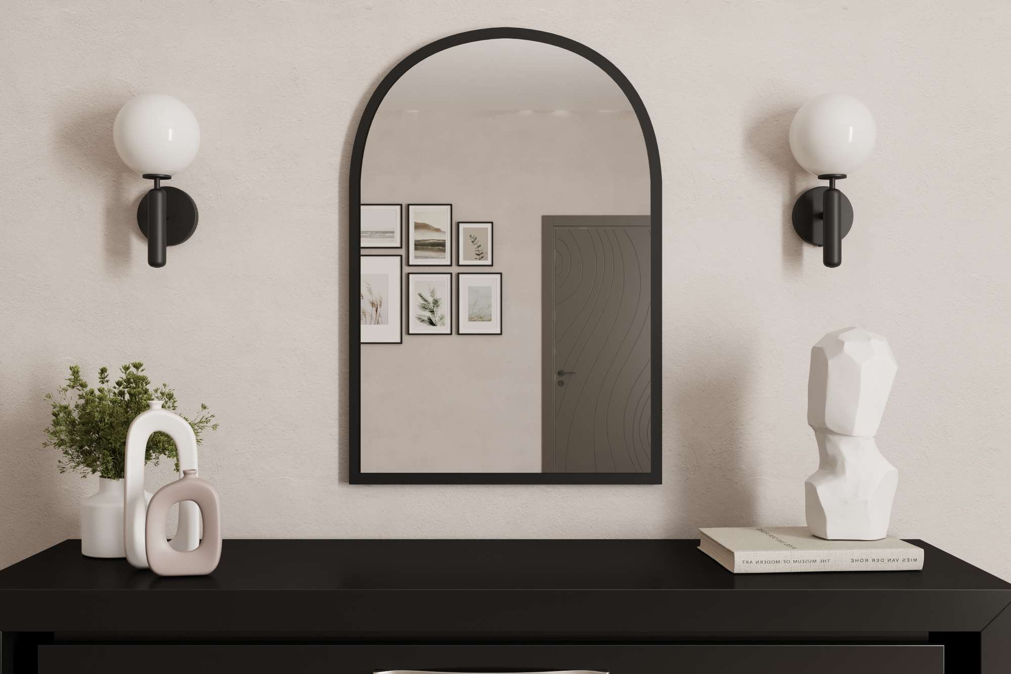 Espelho – 60 cm x 90 cm – Preto – MDF